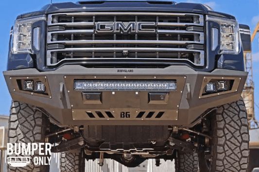 Bodyguard GAG20BY1T GMC Sierra 2500/3500 HD 2020-2023 A2L Base Front Bumper With Sensor Single Light Bar Cutout (Also fits GMC Sierra AT4)