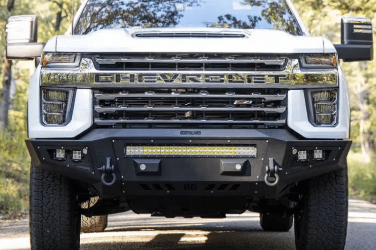 Bodyguard GAC20BY1T Chevy Silverado 2500/3500 2020-2023 A2L Base Front Bumper With Sensor  Single Light Bar Cutout