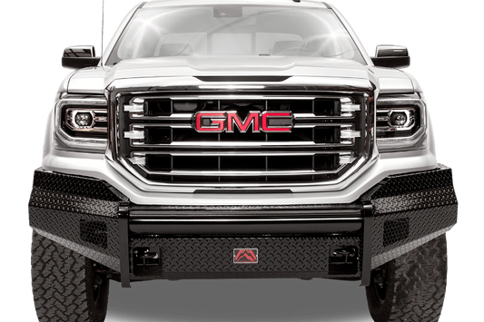 Fab Fours GM07-K2161-1 Front Bumper GMC Sierra 1500 2007-2013 No Guard with Tow Hooks Black Steel