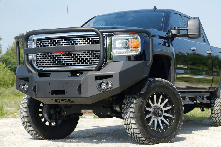 Fab Fours GM14-C3150-1 GMC Sierra 2500/3500 2015-2019 Premium Front Bumper Sensor Winch Ready with Full Guard