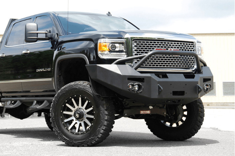Fab Fours GM14-C3152-1 GMC Sierra 2500/3500 2015-2019 Premium Front Bumper Sensor Winch Ready with Pre-Runner Guard