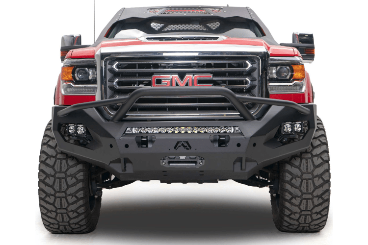 Fab Fours GM15-X2852-1 GMC Sierra 2500/3500 2015-2019 Matrix Front Bumper Winch Ready Pre-Runner Guard