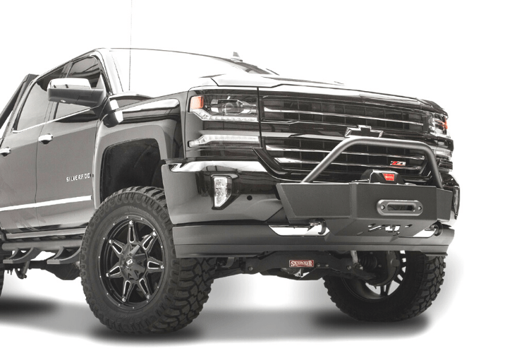 Fab Fours GM16-N3350-1 Chevy Silverado 1500 2016-2018 Winch Mount Front Bumper Winch Ready with Pre-Runner Guard