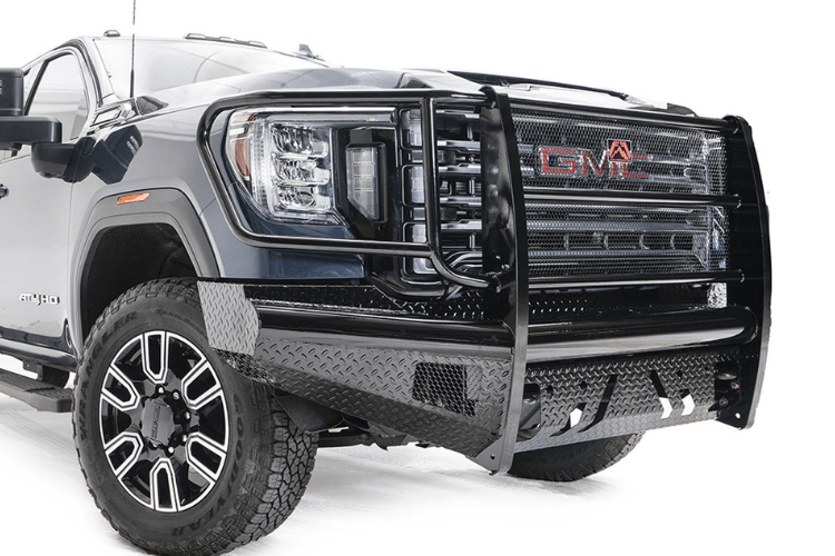 Fab Fours GM20-S5060-1 GMC Sierra 2500/3500 2020-2023 Black Steel Front Bumper With Sensor Full Guard
