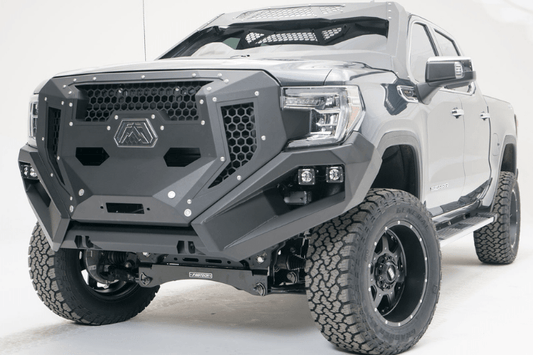 Fab Fours GR3900-1 GMC Sierra 1500 2019-2021 Grumper Front Bumper Winch Ready Integrated Sensor Holes