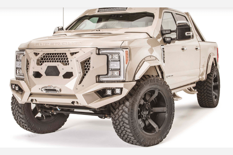 Fab Fours GR4100-1 Front Bumper for 2017-2022 Ford F250/F350 Super Duty – Winch Ready, Sensor Compatible, Heavy-Duty Grumper Design