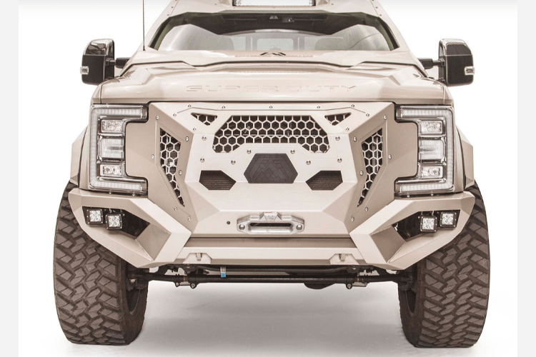 Fab Fours GR4100-1 Front Bumper for 2017-2022 Ford F250/F350 Super Duty – Winch Ready, Sensor Compatible, Heavy-Duty Grumper Design