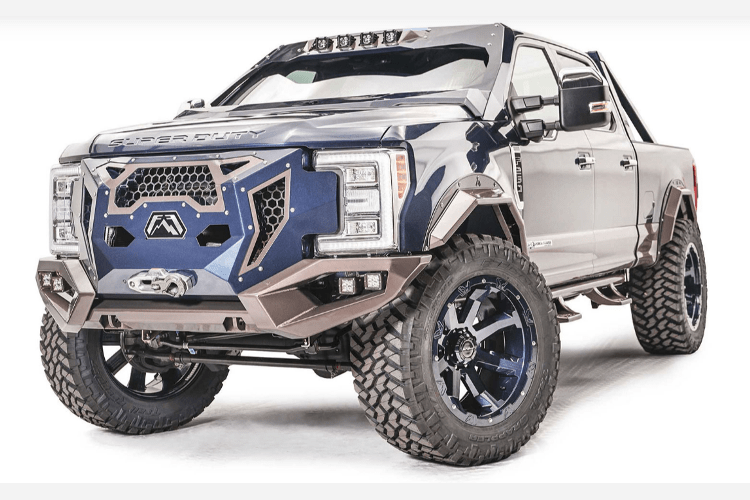 Fab Fours GR4100-1 Front Bumper for 2017-2022 Ford F250/F350 Super Duty – Winch Ready, Sensor Compatible, Heavy-Duty Grumper Design