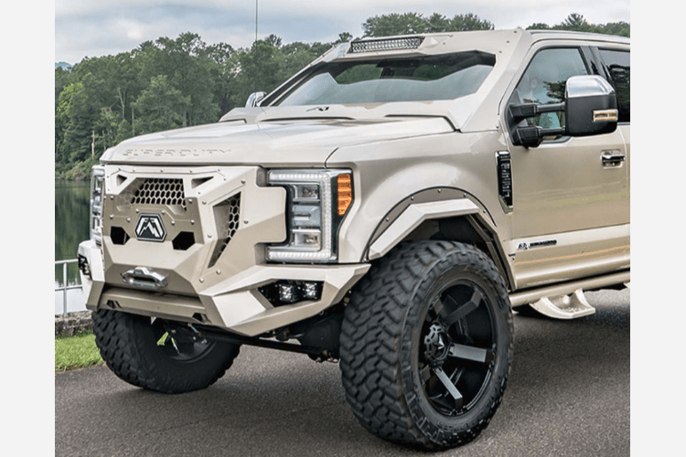 Fab Fours GR4100-1 Front Bumper for 2017-2022 Ford F250/F350 Super Duty – Winch Ready, Sensor Compatible, Heavy-Duty Grumper Design