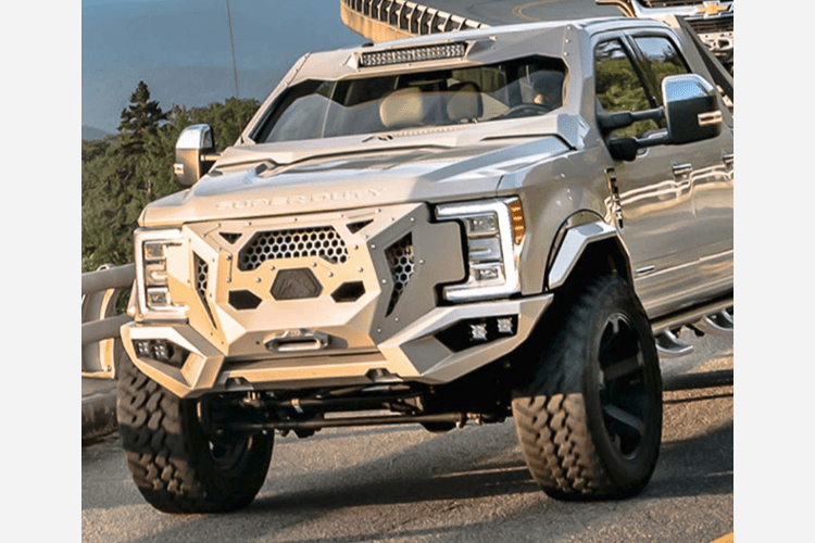 Fab Fours GR4100-1 Front Bumper for 2017-2022 Ford F250/F350 Super Duty – Winch Ready, Sensor Compatible, Heavy-Duty Grumper Design