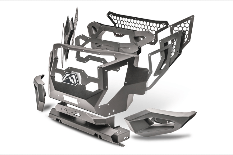 Fab Fours GR4100-1 Front Bumper for 2017-2022 Ford F250/F350 Super Duty – Winch Ready, Sensor Compatible, Heavy-Duty Grumper Design