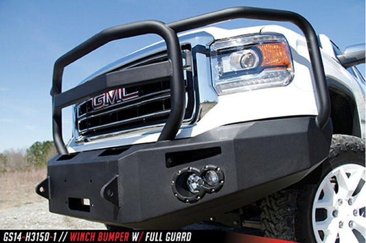 Fab Fours GMC Sierra 1500 2014-2015 Front Bumper Sensor Winch Ready with Full Guard GS14-F3150-1