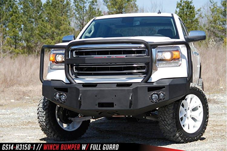 Fab Fours GMC Sierra 1500 2014-2015 Front Bumper Sensor Winch Ready with Full Guard GS14-F3150-1