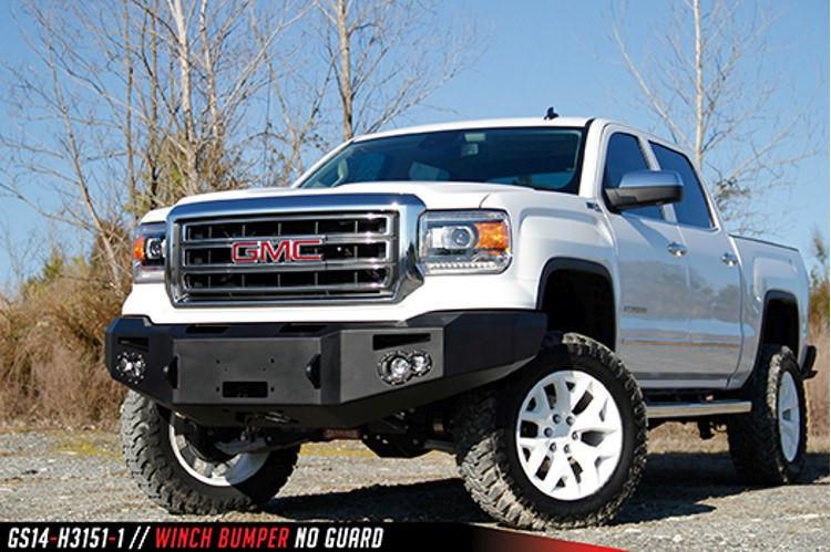 Fab Fours GMC Sierra 1500 2014-2015 Front Bumper Sensor Winch Ready No Guard GS14-F3151-1