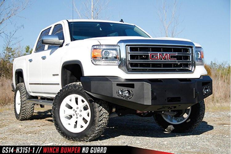 Fab Fours GMC Sierra 1500 2014-2015 Front Bumper Sensor Winch Ready No Guard GS14-F3151-1