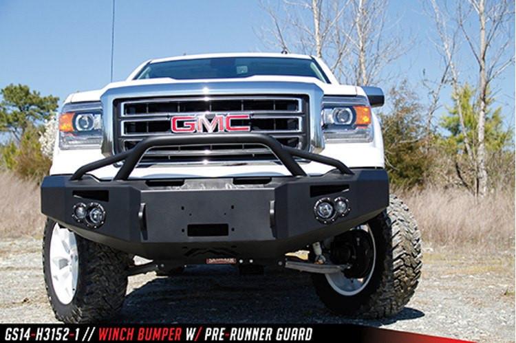 Fab Fours GMC Sierra 1500 2014-2015 Front Bumper Winch Ready with Pre-Runner Guard GS14-H3152-1