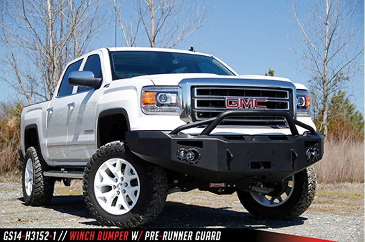 Fab Fours GMC Sierra 1500 2014-2015 Front Bumper Winch Ready with Pre-Runner Guard GS14-H3152-1