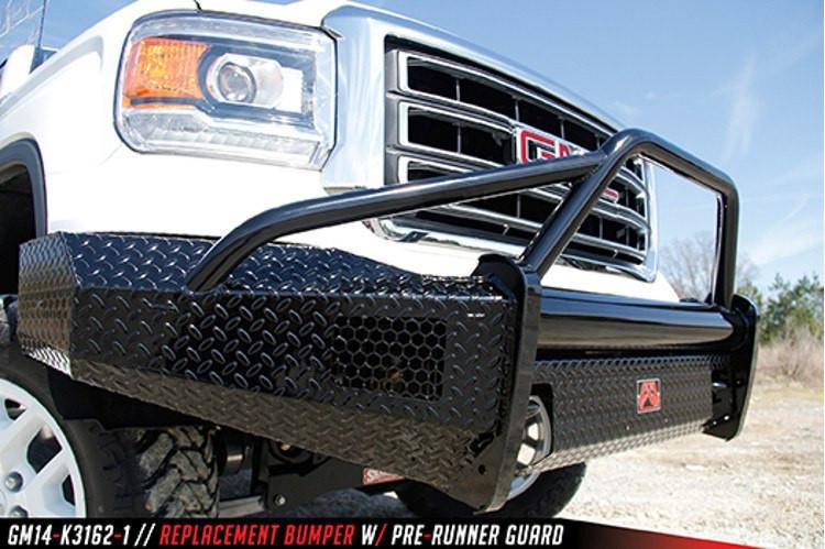 Fab Fours GMC Sierra 1500 2014-2015 Front Bumper Pre-Runner Guard with Tow Hooks GS14-K3162-1