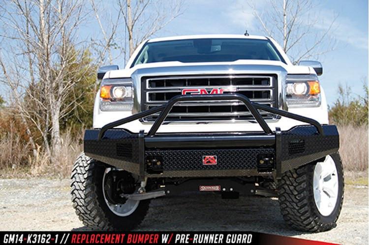 Fab Fours GMC Sierra 1500 2014-2015 Front Bumper Pre-Runner Guard with Tow Hooks GS14-K3162-1