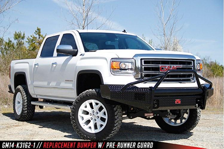 Fab Fours GMC Sierra 1500 2014-2015 Front Bumper Pre-Runner Guard with Tow Hooks GS14-K3162-1