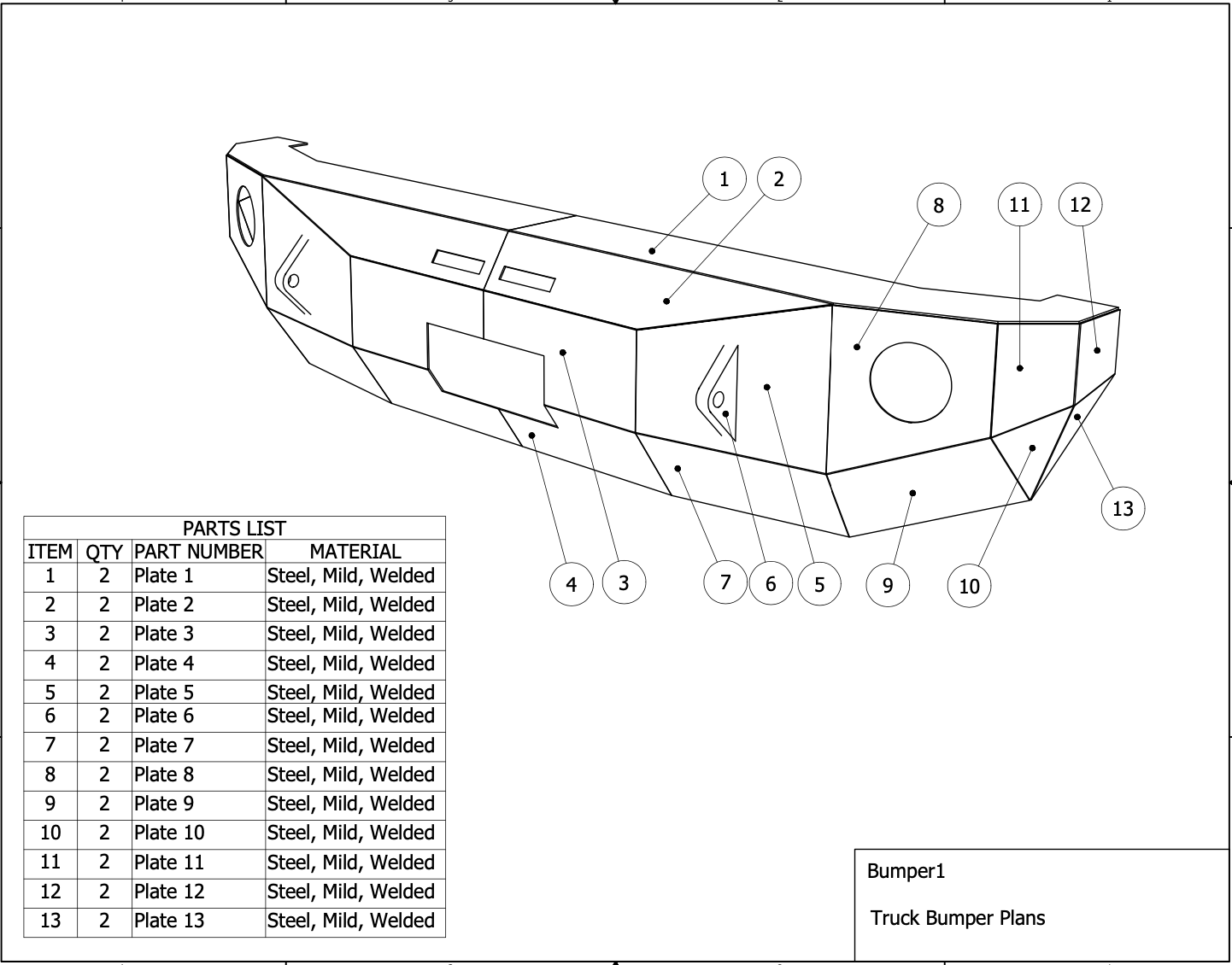 Aftermarket Truck Bumper Blueprints Bundle