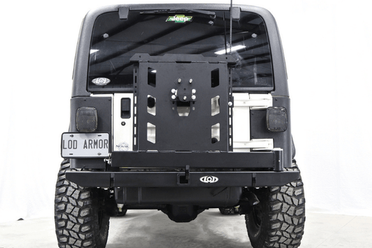 Lod Offroad Destroyer Expedition Rear Bumper Jeep Wrangler YJ & TJ 1987-2006 With Tire Carrier JBC9621