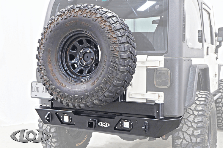 Lod Offroad Destroyer Rear Bumper Jeep Wrangler YJ & TJ 1987-2006 With Tire Carrier JBC9641