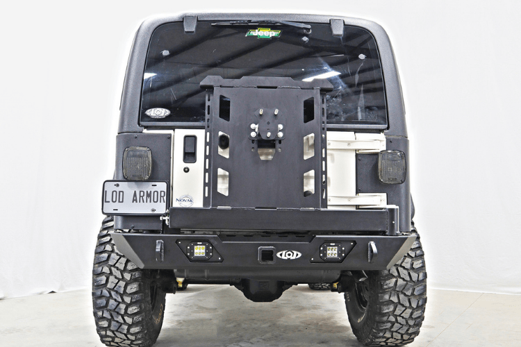 Lod Offroad Destroyer Rear Bumper Jeep Wrangler YJ & TJ 1987-2006 With Tire Carrier JBC9641