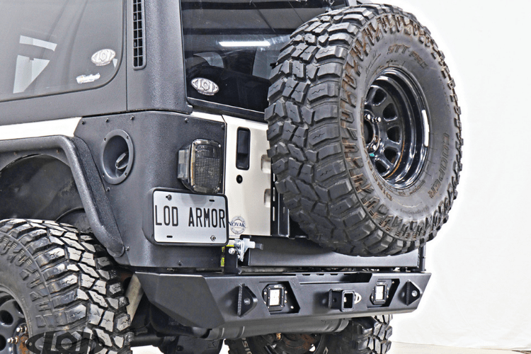 Lod Offroad Destroyer Rear Bumper Jeep Wrangler YJ & TJ 1987-2006 With Tire Carrier JBC9641