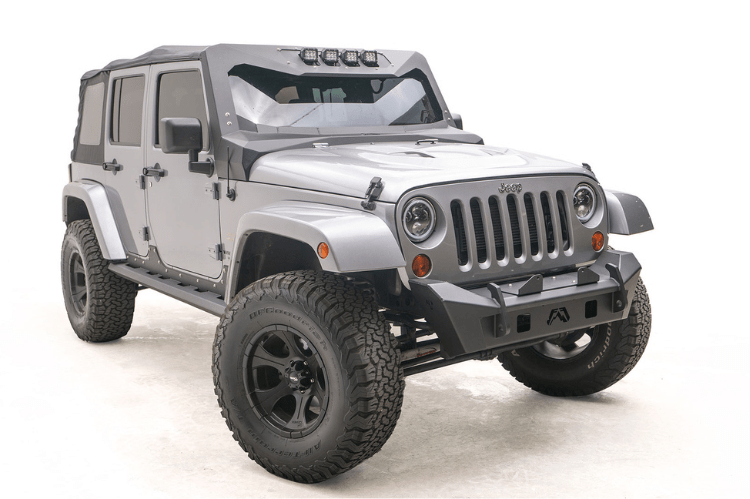 Fab Fours JK07-B1951-1 Jeep Wrangler JK 2007-2018 Stubby Front Bumper No Guard