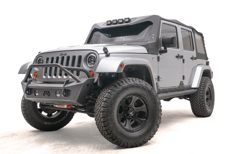 Fab Fours JK07-B1952-1 Jeep Wrangler JK 2007-2018 Stubby Front Bumper Pre-Runner Guard