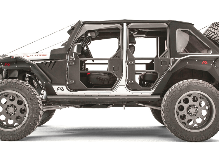 Fab Fours JK1031-1 Jeep Wrangler JK 2007-2018 Full Surround Rear Tube Door