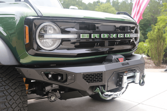 Bodyguard LAF21MYT Ford Bronco 2021-2025 Base Front Bumper Winch Ready Sensor Textured Black Powdercoat