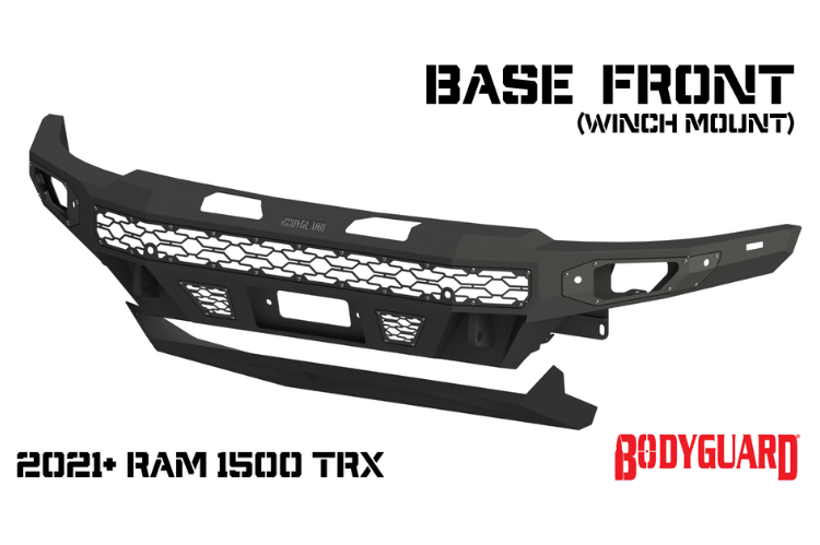 Bodyguard LAR21LYB Dodge Ram 1500 TRX 2021-2024 Freedom Series Base Front Bumper Winch Ready Sensor Bare Metal