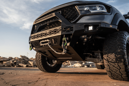 Bodyguard LBR21LYT Dodge Ram 1500 TRX 2021-2023 Freedom Series Baja Front Bumper Winch Ready Sensor Textured Black Powdercoat