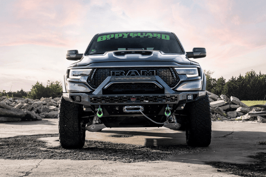 Bodyguard LBR21LYT Dodge Ram 1500 TRX 2021-2024 Freedom Series Baja Front Bumper Winch Ready Sensor Textured Black Powdercoat