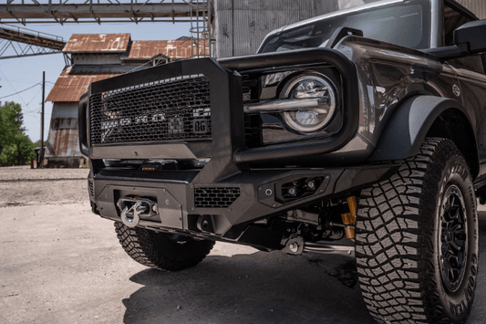 Bodyguard LEF21MYB Ford Bronco 2021-2024 Extreme Front Bumper Winch Ready Sensor Bare Metal