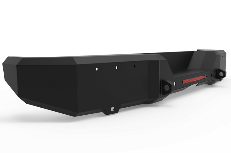 Aftermarket bumper Magnum Raptor RBM45JPN for 2018–2025 Jeep Wrangler JL, with sensor holes and back bumper upgrade.