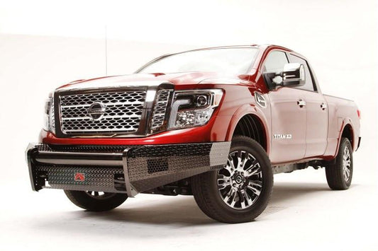 Fab Fours NT16-K3761-1 Nissan Titan XD 2016-2024 Black Steel Front Bumper No Guard with Tow Hooks