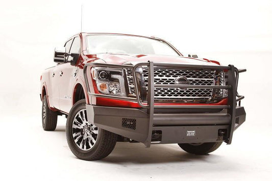 Fab Fours NT16-R3760-1 Nissan Titan XD 2016-2024 Black Steel Elite Front Bumper with Full Guard