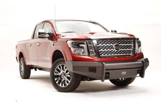 Fab Fours NT16-R3761-1 Nissan Titan XD 2016-2022 Black Steel Elite Front Bumper No Guard