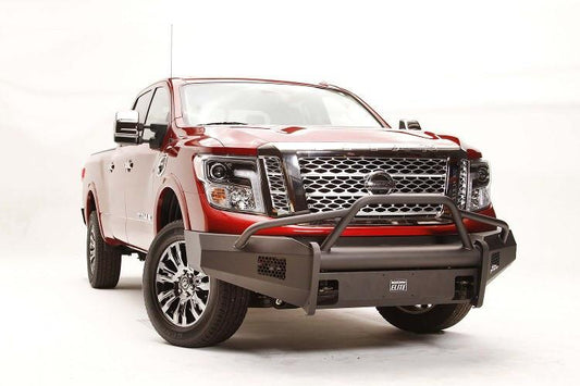 Fab Fours NT16-R3762-1 Nissan Titan XD 2016-2023 Black Steel Elite Front Bumper with Pre-Runner Guard