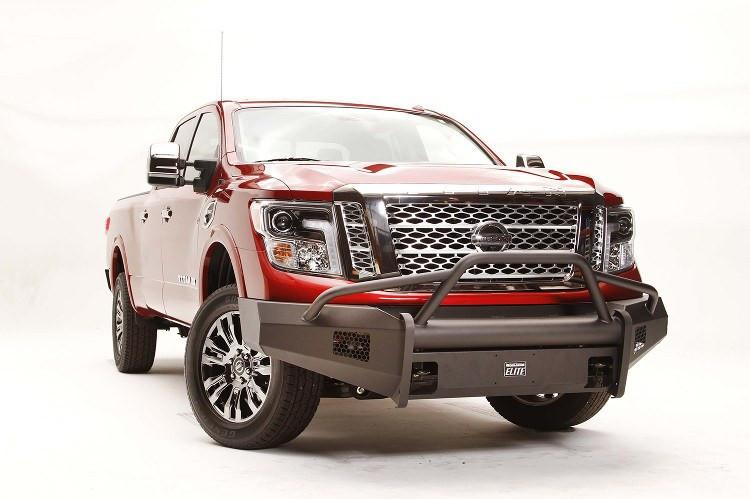 Fab Fours NT16-R3762-1 Nissan Titan XD 2016-2022 Black Steel Elite Front Bumper with Pre-Runner Guard