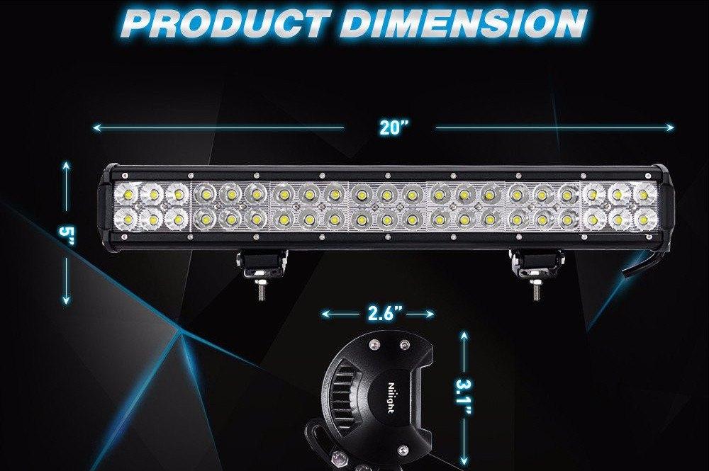 Ultra bright 20'' Universal Off-Road LED Light Bar, 126W - BumperOnly