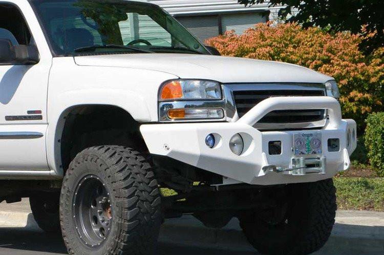 TrailReady 10302P Chevy Silverado 2500/3500 1999-2000 Extreme Duty Front Bumper Winch Ready with Pre-Runner Guard - BumperOnly