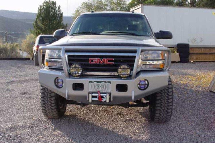 TrailReady 10500G GMC Sierra 2500/3500 1999-2002 Extreme Duty Front Bumper Winch Ready with Full Guard - BumperOnly