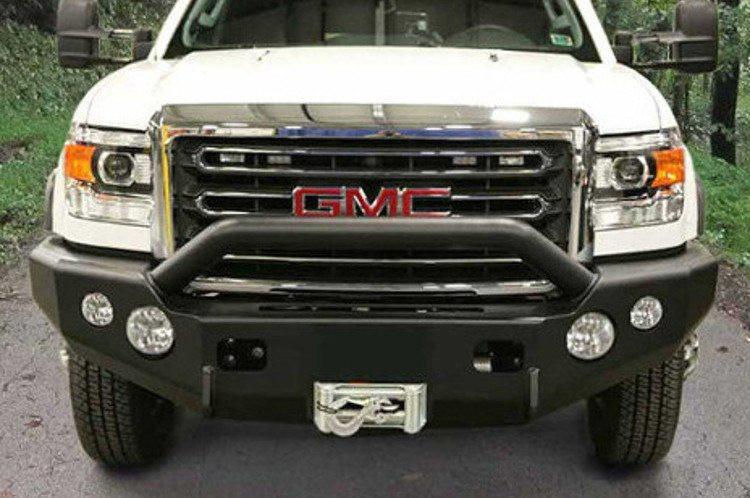 TrailReady 10701P Chevy Silverado 2500/3500 2007.5-2010 Extreme Duty Front Bumper Winch Ready with Pre-Runner Guard - BumperOnly