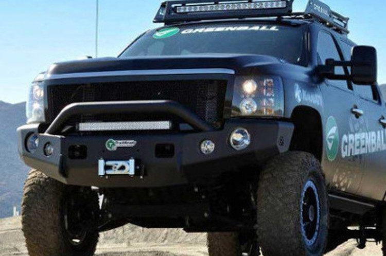 TrailReady 10701P Chevy Silverado 2500/3500 2007.5-2010 Extreme Duty Front Bumper Winch Ready with Pre-Runner Guard - BumperOnly