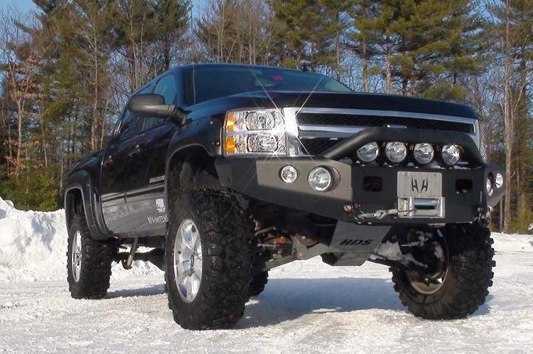 TrailReady 10715P Chevy Silverado 2500/3500 2011-2014 Extreme Duty Front Bumper Winch Ready with Pre-Runner Guard - BumperOnly