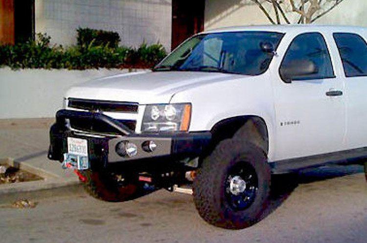 TrailReady 10715P Chevy Silverado 2500/3500 2011-2014 Extreme Duty Front Bumper Winch Ready with Pre-Runner Guard - BumperOnly